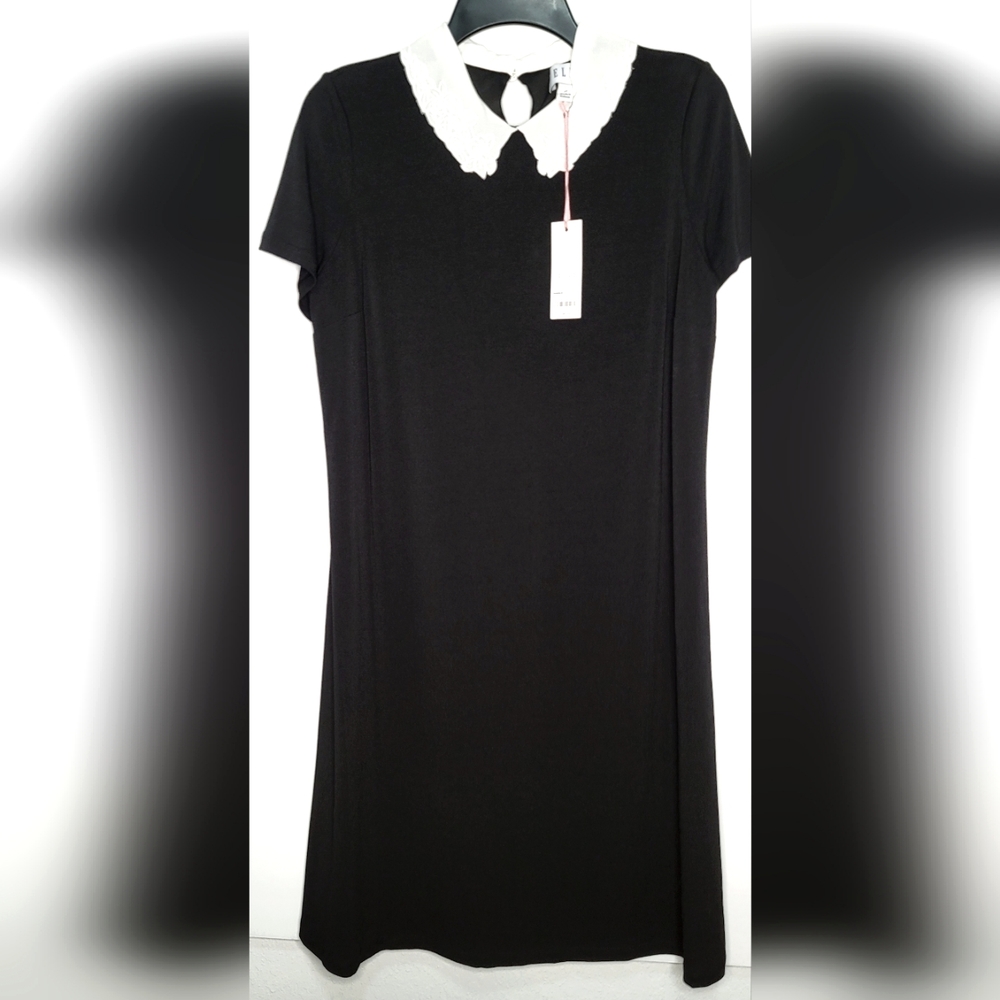 ELLE Wednesday style dress. Size medium.  Black with white collar.